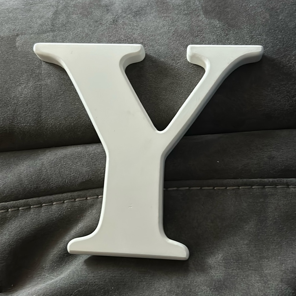 Wall hanging White letter Y